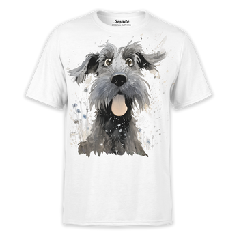 Koszulka z nadrukiem wesoły pies Sznaucer olbrzym