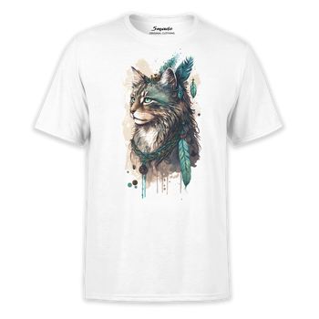 Koszulka z nadrukiem kotka boho