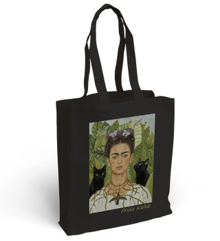 Torba bawełniana z nadrukiem Frida Kahlo autoportret z kotami