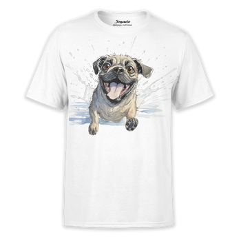 Koszulka z nadrukiem wesoły pies Mops