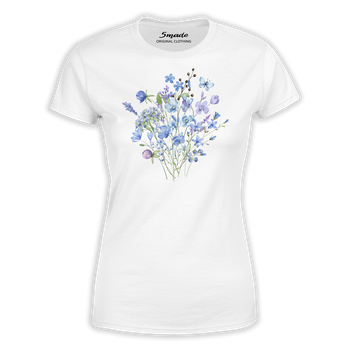 Koszulka damska błękitne kwiaty