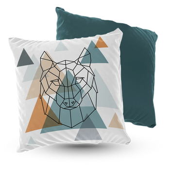 Poduszka welur wilk– styl skandynawski 40×40 cm