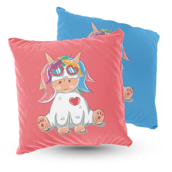 Poduszka welur tęczowa krówka 40x40 cm