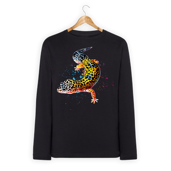 Koszulka dziecięca długi rękaw gekon lamparci