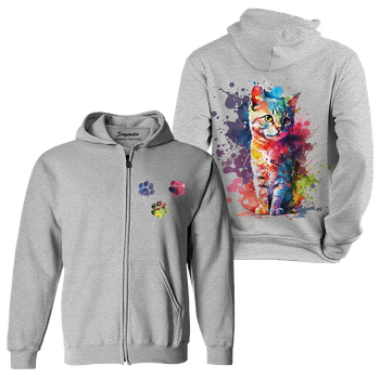 Bluza dziecięca rozpinana z kapturem kociak w kolorach