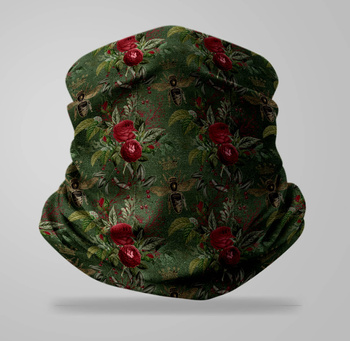 Komin wielofunkcyjny bezszwowy królowa pszczół i róże