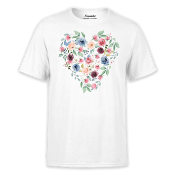 Koszulka z nadrukiem serce z różyczek