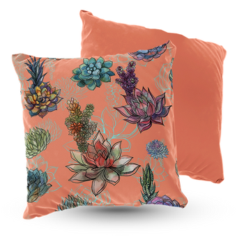 Poduszka welur sukulenty 40x40 cm