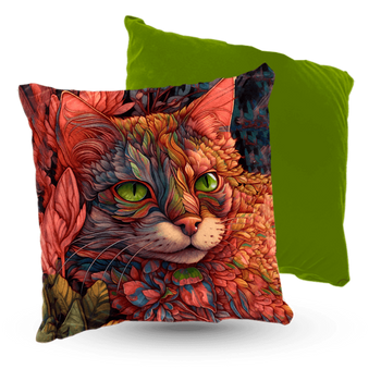 Poduszka welur kotka w kolorach zielonooki 40x40 cm