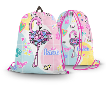 Worko-plecak z różowym flamingiem