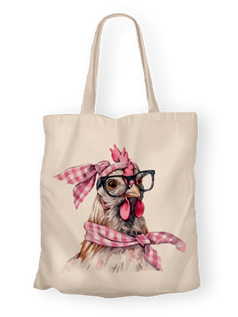 Torba bawełniana z nadrukiem stylowa kura