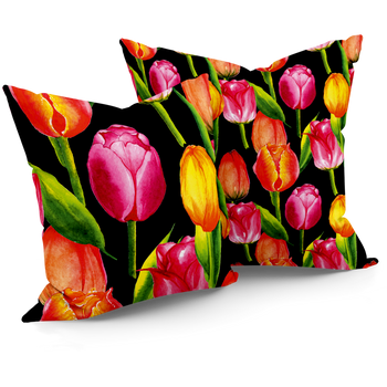 Poduszka welur tulipany 40x40 cm
