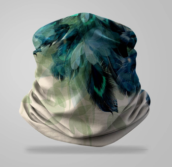 Komin wielofunkcyjny bezszwowy pióra