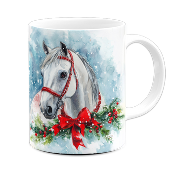Kubek ceramiczny świąteczny koń