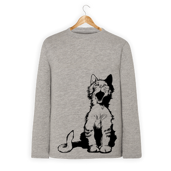 Koszulka dziecięca długi rękaw śpiewający kot