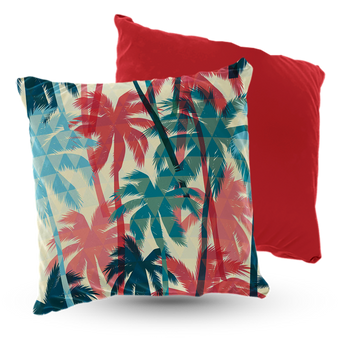 Poduszka welur kolorowe palmy 40x40 cm