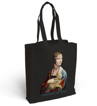 Torba bawełniana z nadrukiem Dama z koteczką Leonardo cat Vinci