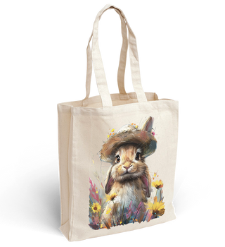 Torba bawełniana z nadrukiem królik w kapeluszu