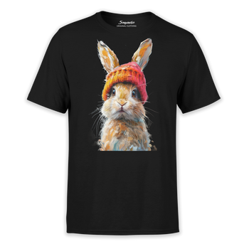 Koszulka z nadrukiem królik w czapce