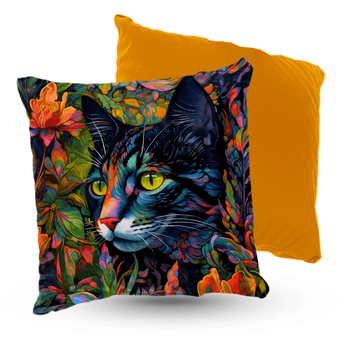 Poduszka welur kot w kolorach czarnulek 40x40 cm