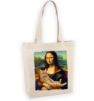 Torba bawełniana z nadrukiem Mona Lisa z kotem