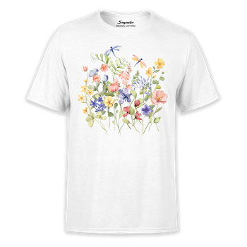 Koszulka polne kwiaty i ważki