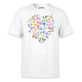 Koszulka z nadrukiem serce z polnych kwiatów