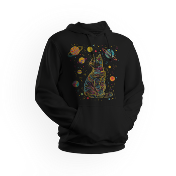 Bluza męska/unisex z kapturem koci wszechświat