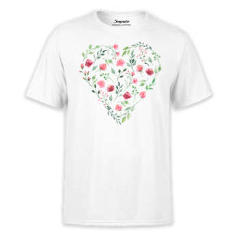 Koszulka z nadrukiem serce z polnych kwiatów