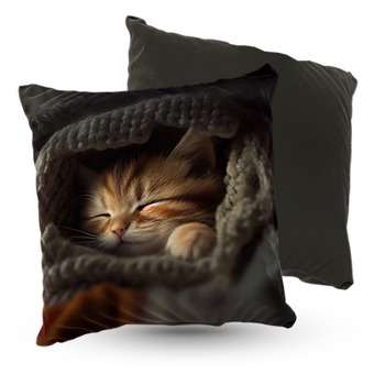 Poduszka welur śpiący kociak 40x40 cm