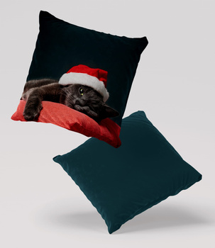Poduszka welur kot święta 40x40 cm