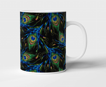 Kubek ceramiczny pawie pióra