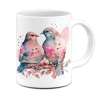 Kubek ceramiczny gołąbki