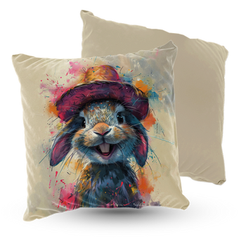 Poduszka welur królik w kapeluszu 40X40 cm