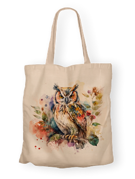 Torba bawełniana z nadrukiem sowa