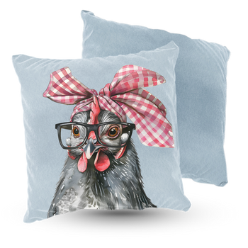 Poduszka welur stylowa kura 40x40 cm