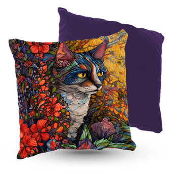 Poduszka welur kot w kolorach miodowe spojrzenie 40x40 cm