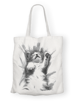Torba bawełniana z nadrukiem śpiący kociak