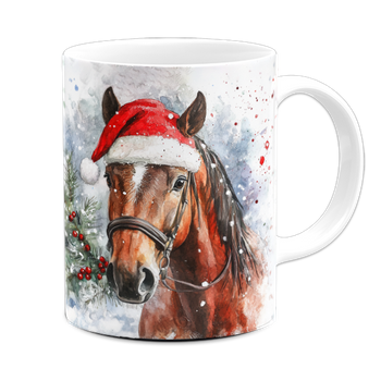 Kubek ceramiczny świąteczny koń
