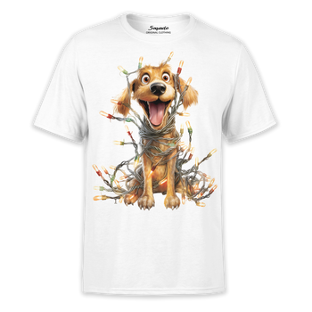 Koszulka z nadrukiem świąteczny pomocnik psiak