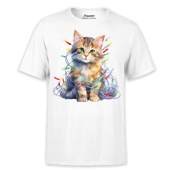 Koszulka z nadrukiem kot - świąteczny pomocnik