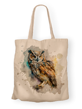 Torba bawełniana z nadrukiem sowa