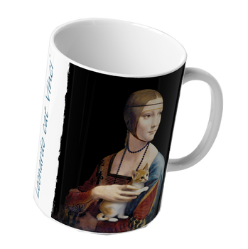 Kubek ceramiczny Dama z koteczkiem Leonardo cat Vinci