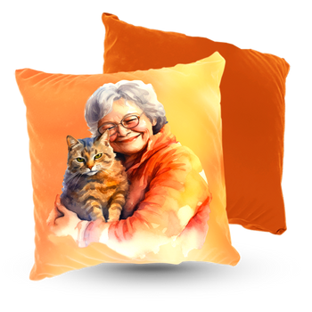 Poduszka welur 40x40 cm Babcia kociara
