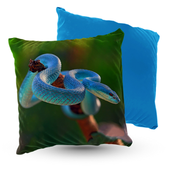 Poduszka welur wąż niebieski 40x40 cm