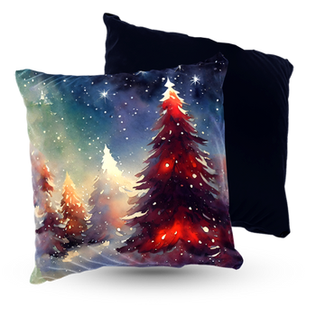 Poduszka zimowe choinki nocą 40x40 cm