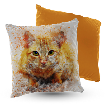 Poduszka welur ruda kotka 40x40 cm