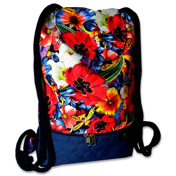 Plecak - worek z klapką polne kwiaty 3