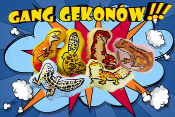 Maskotki pluszowe z serii Gang Gekonów zestaw 6 szt