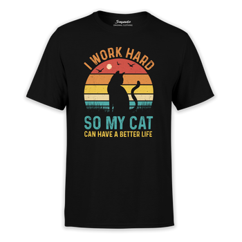 Koszulka z nadrukiem pracuję dla kota
